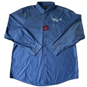 Red House Shirt Men's 2XL Blue 100%‎ Cotton Long Sleeve Baker Hughes GE Logo NWT